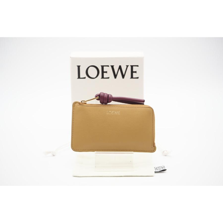 ★3日以内返品可★  LOEWE ロエベ シャイニーナパカーフ ノット コインカードホルダー サハラ クリムゾン | LOEWE