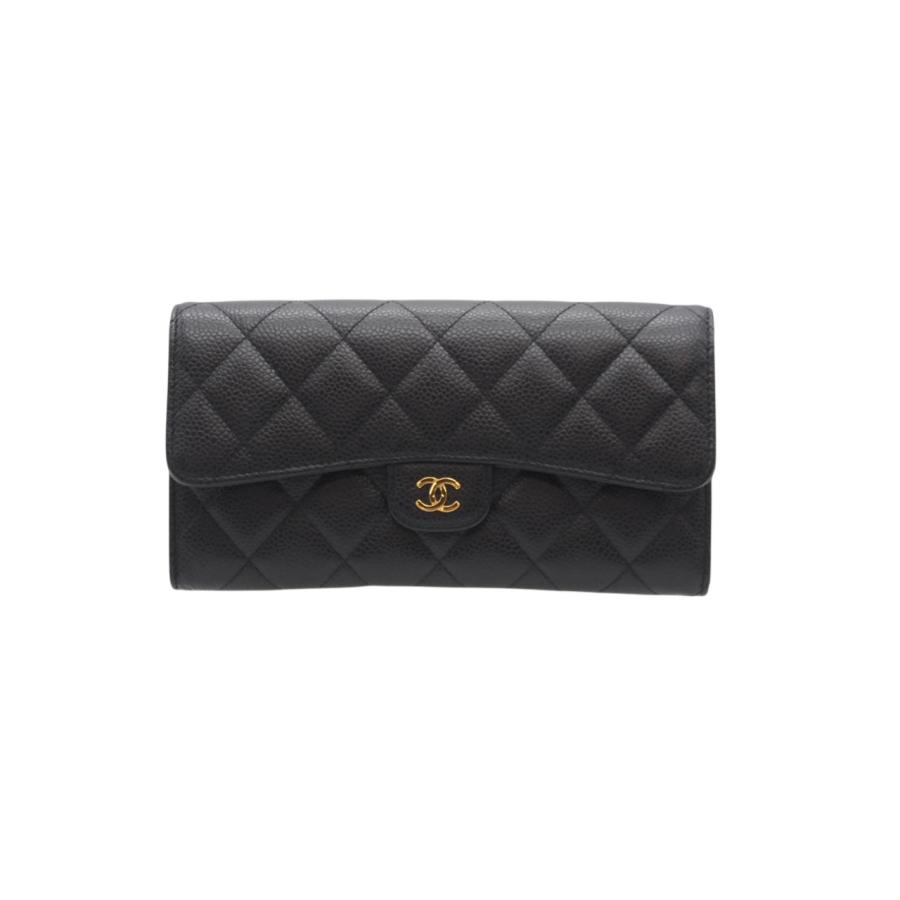 ★3日以内返品可★ 美品 CHANEL シャネル キャビアスキン マトラッセ クラシック ロング フラップウォレット | CHANEL | 01