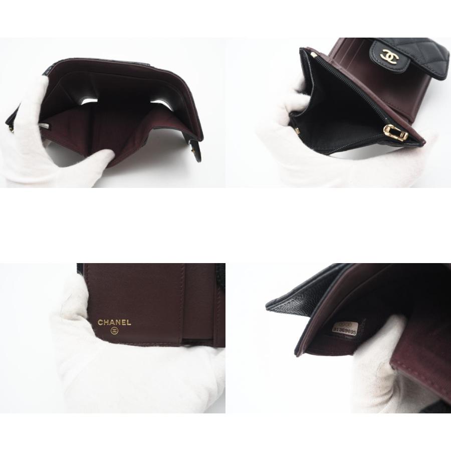 ★3日以内返品可★ 美品 CHANEL シャネル マトラッセ キャビアスキン コンパクトウォレット ゴールド金具 AP4383 | CHANEL | 09