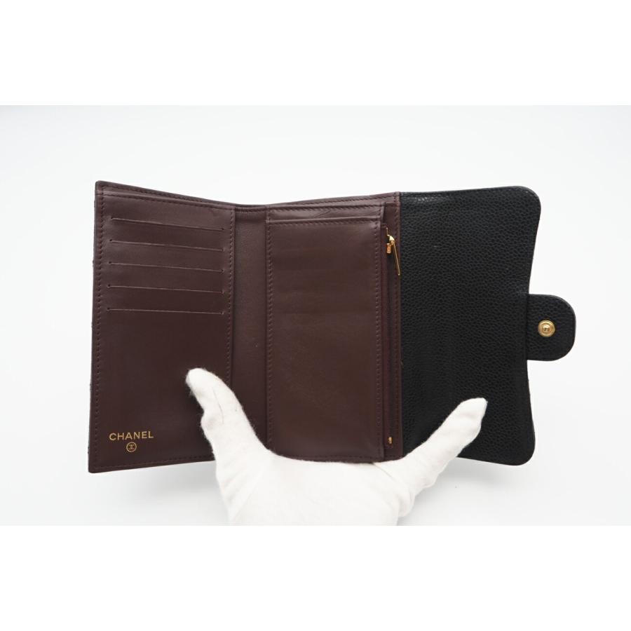 ★3日以内返品可★ 美品 CHANEL シャネル マトラッセ キャビアスキン コンパクトウォレット ゴールド金具 AP0232 | CHANEL | 08