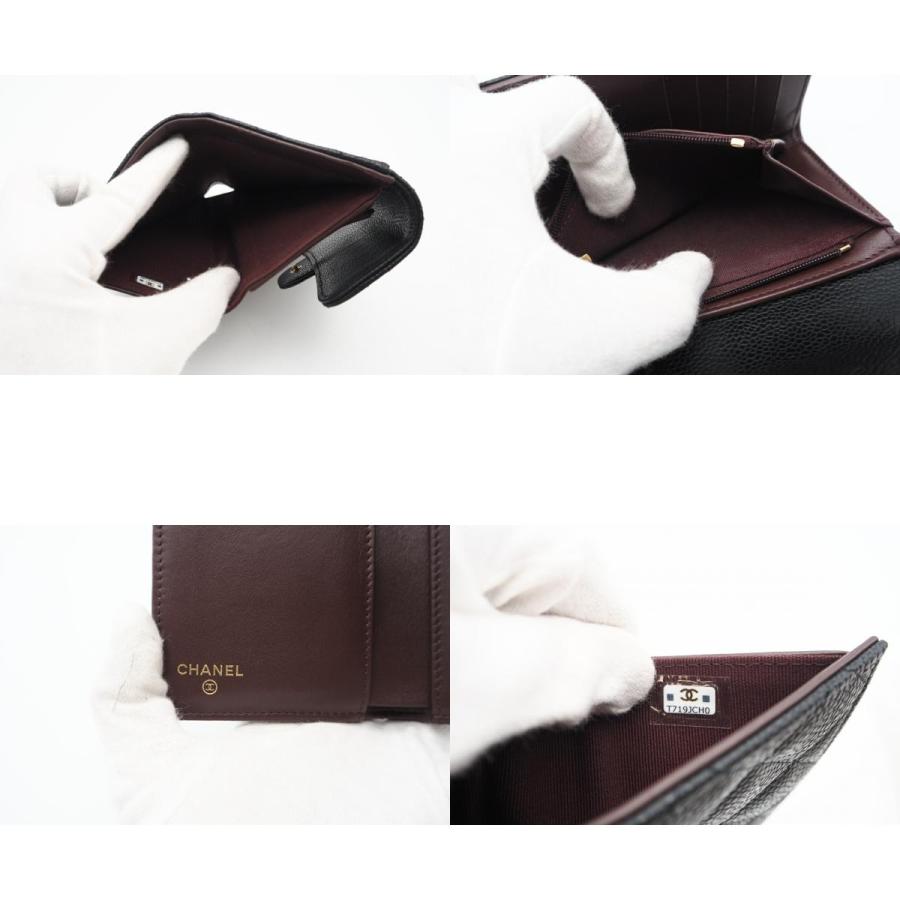 ★3日以内返品可★ 美品 CHANEL シャネル マトラッセ キャビアスキン コンパクトウォレット ゴールド金具 AP0232 | CHANEL | 09