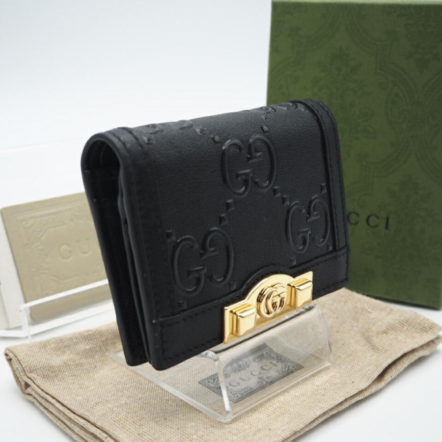 ★3日以内返品可★ 極美品 GUCCI グッチ GGエンボス レザー カードケースウォレット 676150 二つ折り財布 | GUCCI