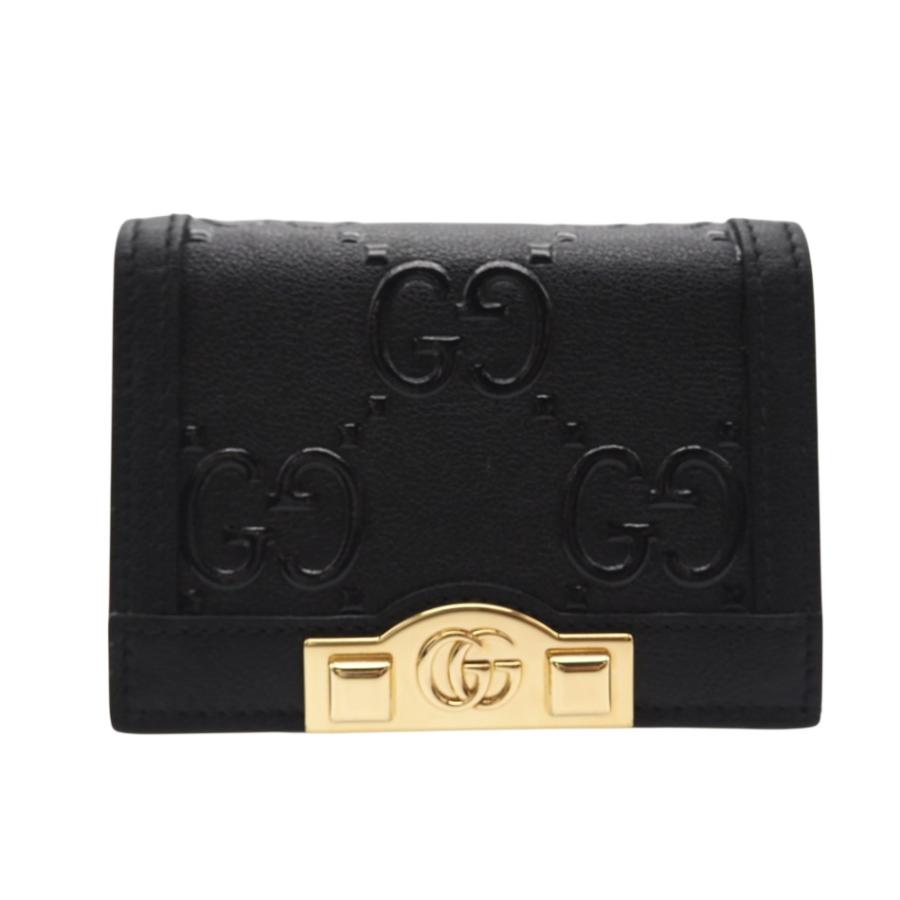 ★3日以内返品可★ 極美品 GUCCI グッチ GGエンボス レザー カードケースウォレット 676150 二つ折り財布 | GUCCI | 01