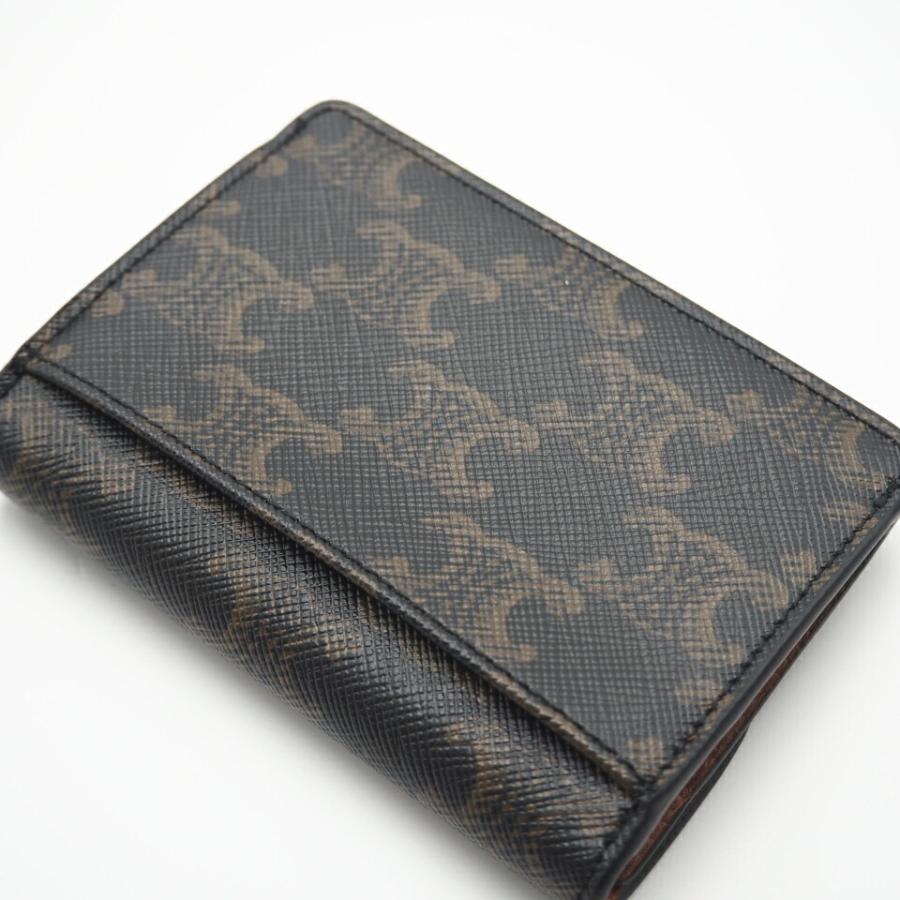 ★3日以内返品可★ 極美品 CELINE セリーヌ トリオンフキャンバス トリオンフフラップ付きカードホルダー タン | CELINE | 02