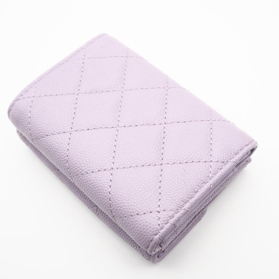 ★3日以内返品可★ 美品 CHANEL シャネル キャビアスキン ココマーク 三つ折り財布 AP3827 三つ折り財布 パープル | CHANEL | 02