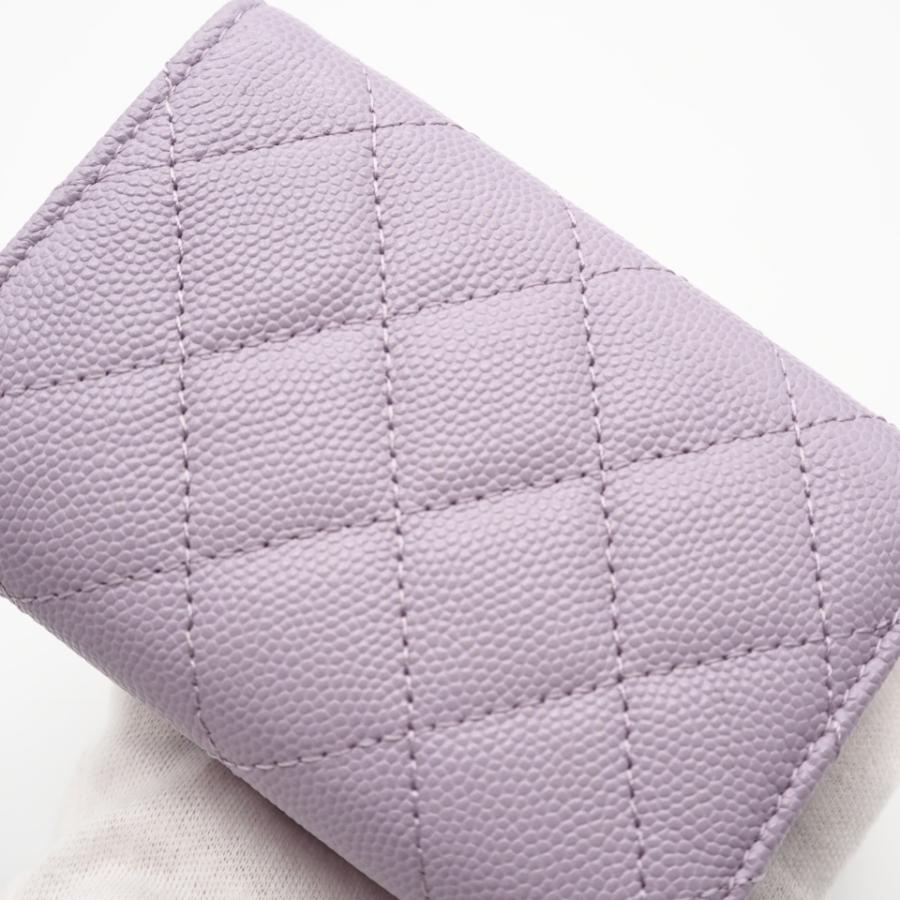 ★3日以内返品可★ 美品 CHANEL シャネル キャビアスキン ココマーク 三つ折り財布 AP3827 三つ折り財布 パープル | CHANEL | 03