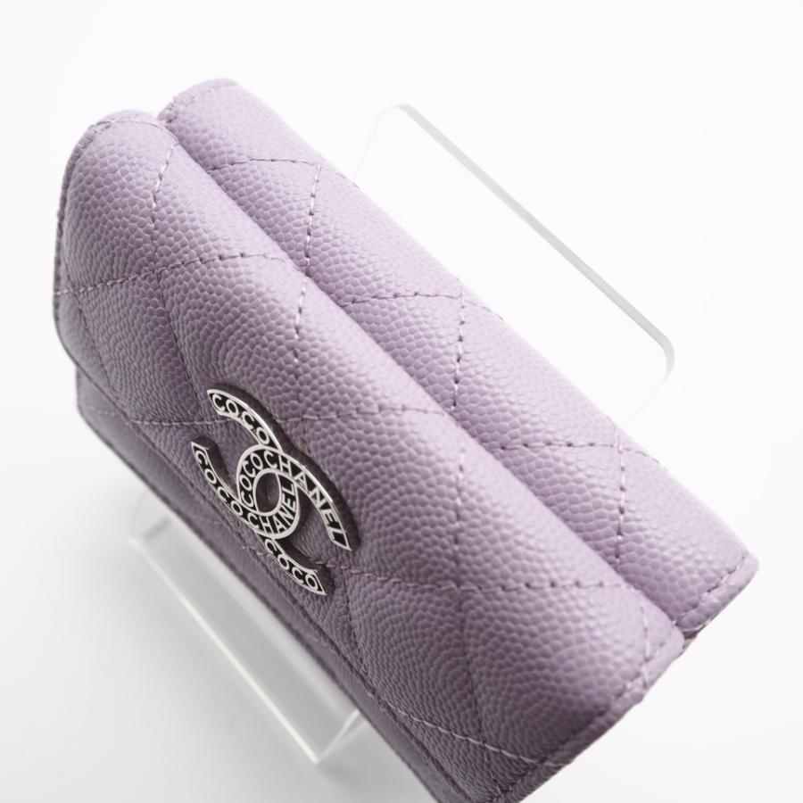 ★3日以内返品可★ 美品 CHANEL シャネル キャビアスキン ココマーク 三つ折り財布 AP3827 三つ折り財布 パープル | CHANEL | 04