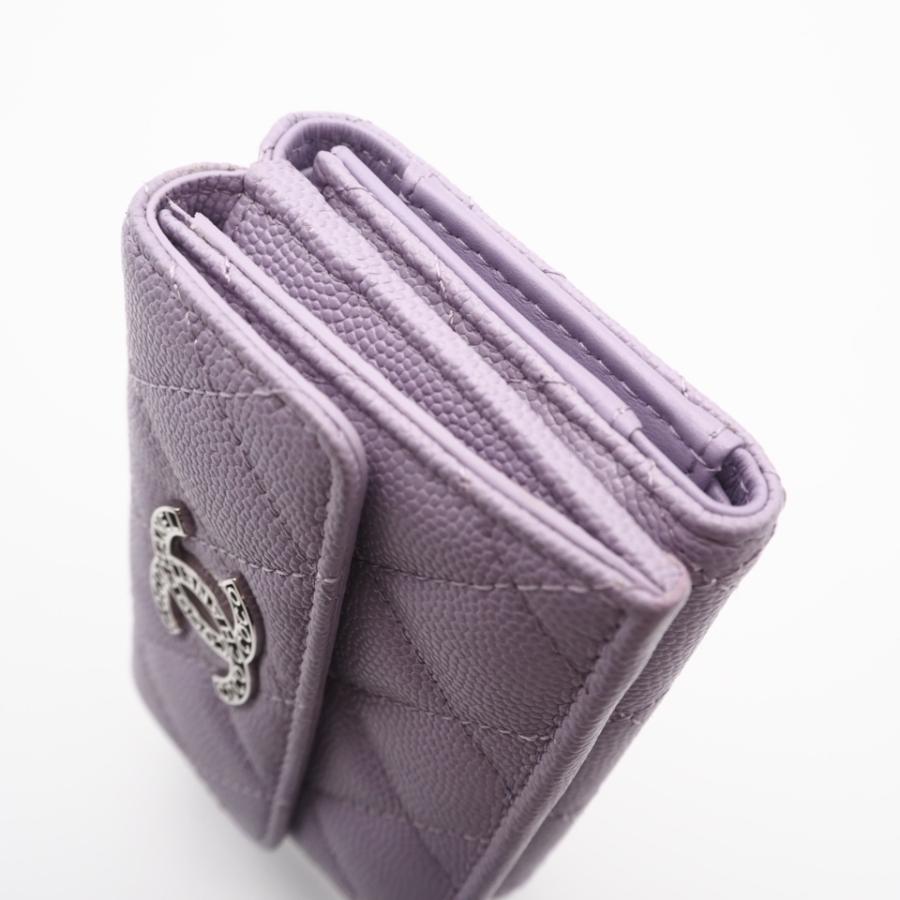 ★3日以内返品可★ 美品 CHANEL シャネル キャビアスキン ココマーク 三つ折り財布 AP3827 三つ折り財布 パープル | CHANEL | 06