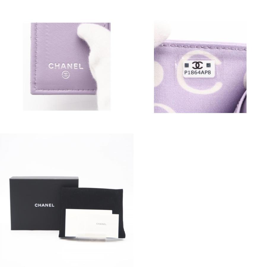 ★3日以内返品可★ 美品 CHANEL シャネル キャビアスキン ココマーク 三つ折り財布 AP3827 三つ折り財布 パープル | CHANEL | 09
