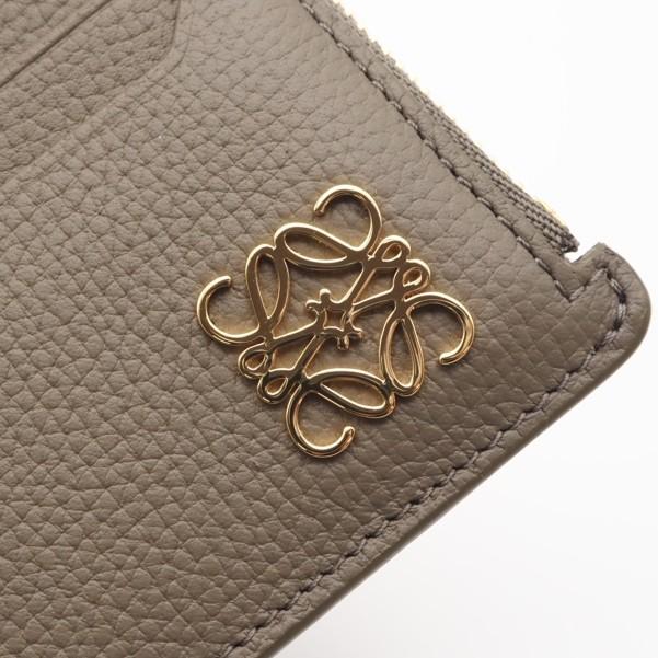 ★3日以内返品可★ 極美品 LOEWE ロエベ ペブルグレインカーフ アナグラム スクエア コインカードホルダー トープ | LOEWE | 03