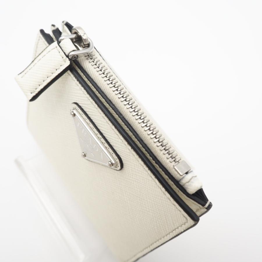 ★3日以内返品可★ 美品 PRADA プラダ サフィアーノ トライアングル 財布 2ML049 二つ折り財布 ホワイト | PRADA | 04