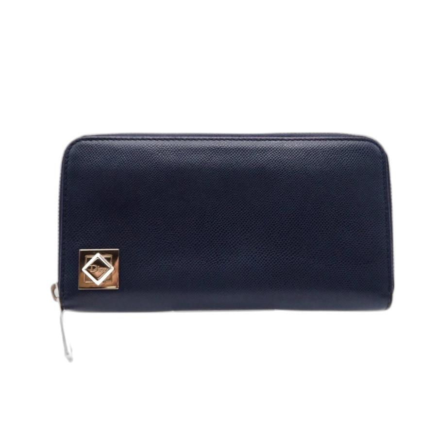 ☆3日以内返品可☆ Dior ディオール レザー DIORロゴプレート ラウンド