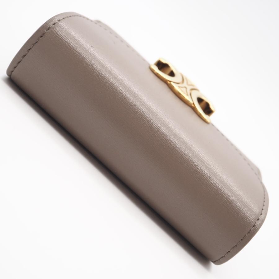 ★3日以内返品可★ 美品 CELINE セリーヌ シャイニーカーフスキン スモール フラップウォレット トリオンフ ぺプル | CELINE | 03