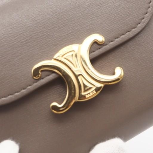 ★3日以内返品可★ 美品 CELINE セリーヌ シャイニーカーフスキン スモール フラップウォレット トリオンフ ぺプル | CELINE | 07