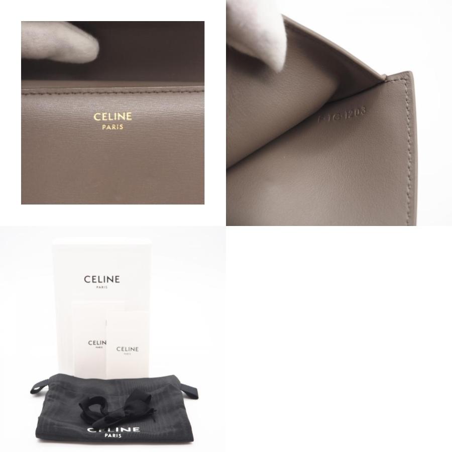 ★3日以内返品可★ 美品 CELINE セリーヌ シャイニーカーフスキン スモール フラップウォレット トリオンフ ぺプル | CELINE | 09