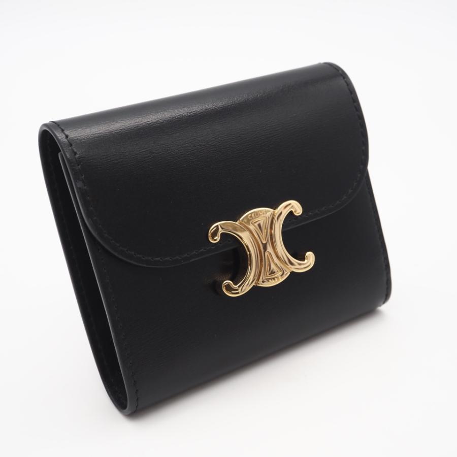 ★3日以内返品可★ 美品 CELINE セリーヌ トリオンフ スモール フラップウォレット トリオンフ 10D783DPV | CELINE
