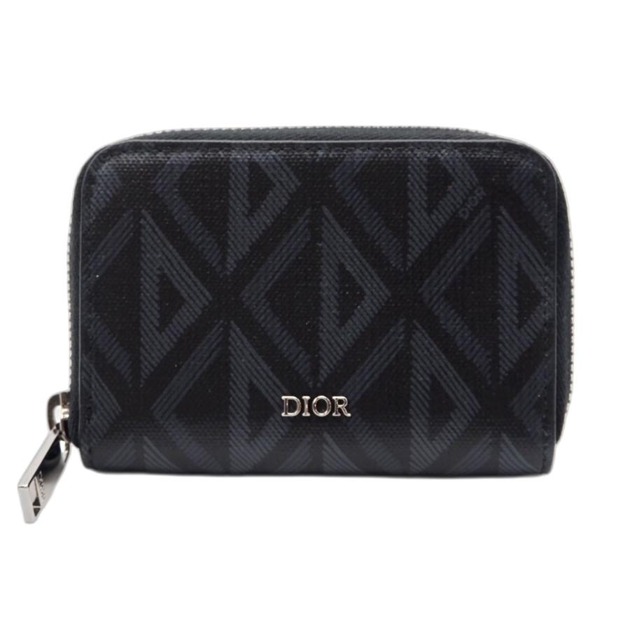 ★3日以内返品可★ 美品 Dior ディオール CDダイヤモンド レザー コインケース - コインケース ブラック グレー |  | 01