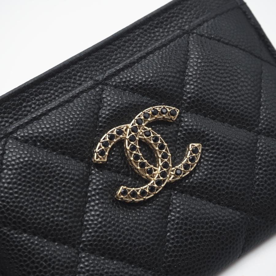 ★3日以内返品可★ 美品 CHANEL シャネル キャビアスキン レザー カードケース AP3401 カードケース ブラック | CHANEL | 08