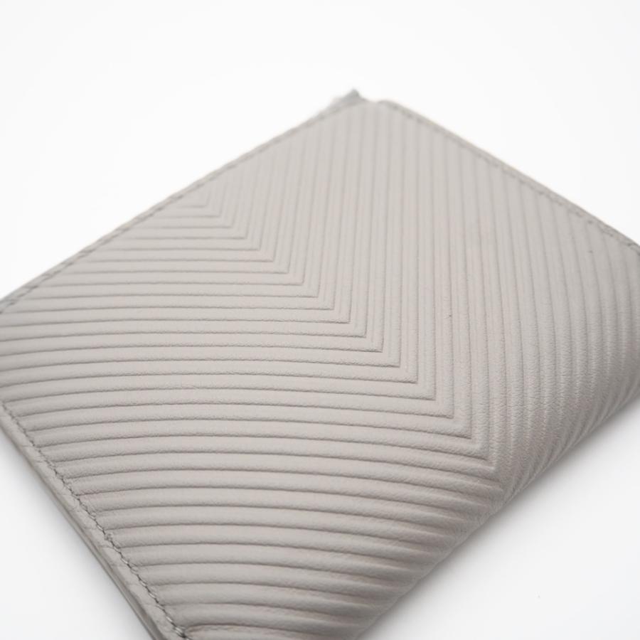 ★3日以内返品可★ 美品 LOEWE ロエベ テクスチャードクラシックカーフ スリム コンパクト ウォレット シェルグレー | LOEWE | 03