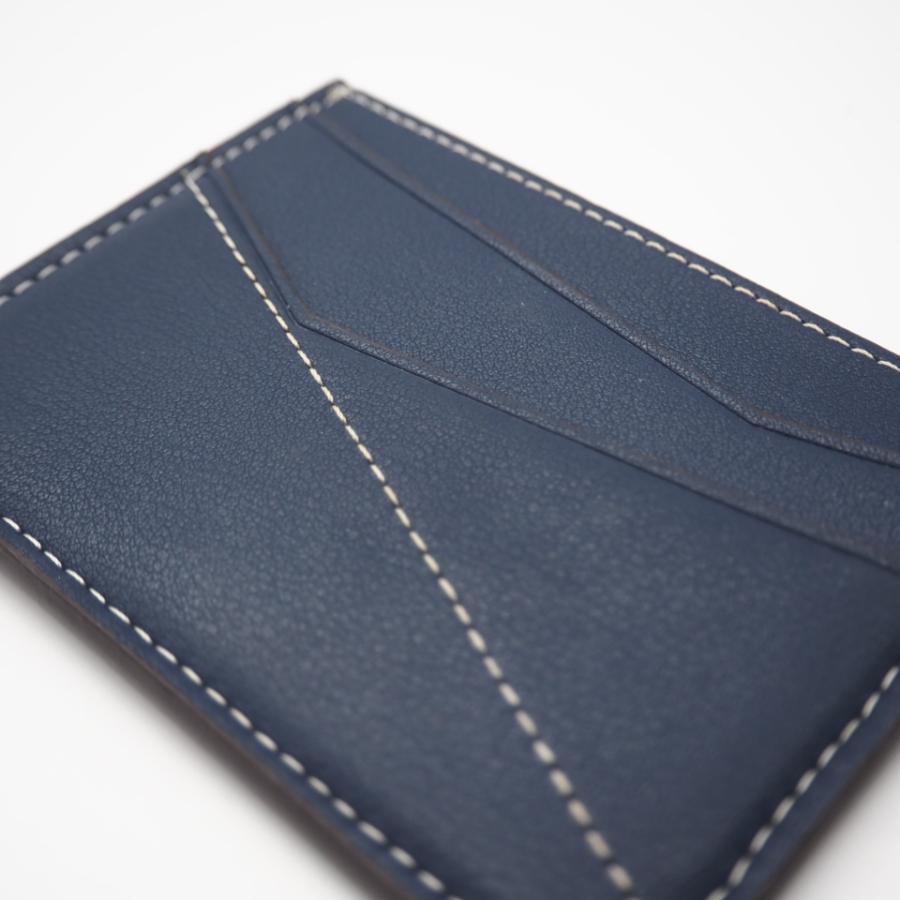 ★3日以内返品可★ 美品 LOEWE ロエベ スムースカーフ パズル プレーン カードホルダー - カードケース ネイビー | LOEWE | 03