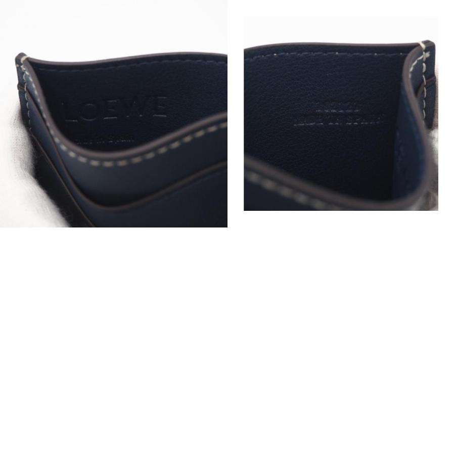★3日以内返品可★ 美品 LOEWE ロエベ スムースカーフ パズル プレーン カードホルダー - カードケース ネイビー | LOEWE | 09
