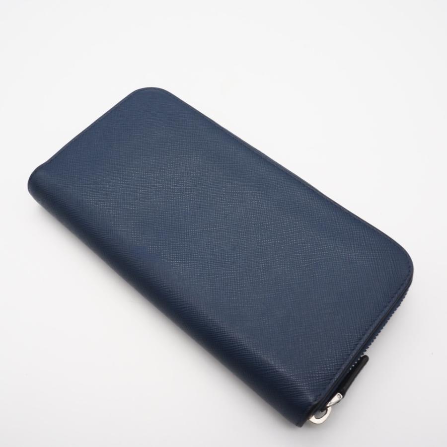 ★3日以内返品可★  PRADA プラダ サフィアーノ レザー ラウンドジップウォレット ネイビー 2ML317 長財布 ブルー | PRADA | 02