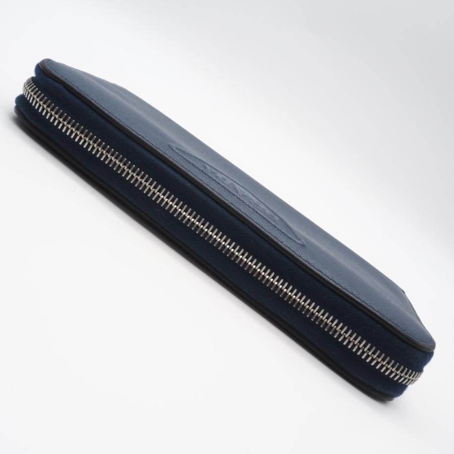 ★3日以内返品可★  PRADA プラダ サフィアーノ レザー ラウンドジップウォレット ネイビー 2ML317 長財布 ブルー | PRADA | 04