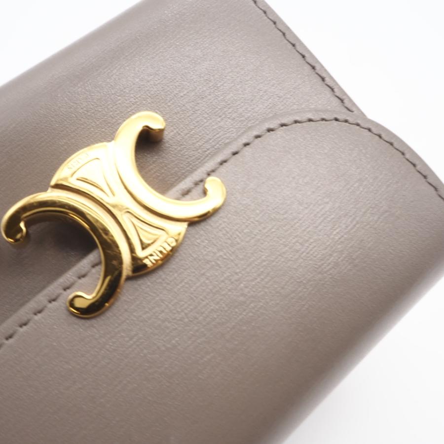 ★3日以内返品可★ 美品 CELINE セリーヌ シャイニーカーフスキン スモール フラップウォレット トリオンフ | CELINE | 04
