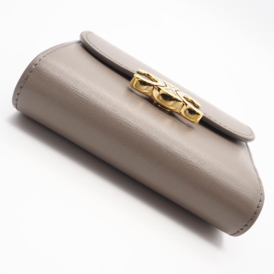 ★3日以内返品可★ 美品 CELINE セリーヌ シャイニーカーフスキン スモール フラップウォレット トリオンフ | CELINE | 05