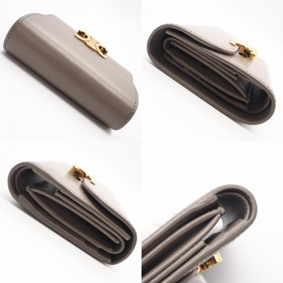 ★3日以内返品可★ 美品 CELINE セリーヌ シャイニーカーフスキン スモール フラップウォレット トリオンフ | CELINE | 06