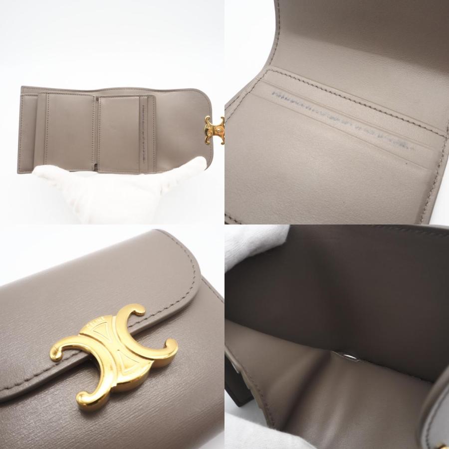 ★3日以内返品可★ 美品 CELINE セリーヌ シャイニーカーフスキン スモール フラップウォレット トリオンフ | CELINE | 08