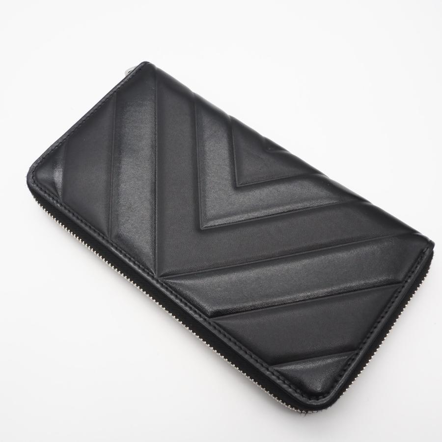 ★3日以内返品可★ 極美品 CHANEL シャネル ラムスキン シェブロン Vステッチ ラウンドファスナー長財布 A50097の画像