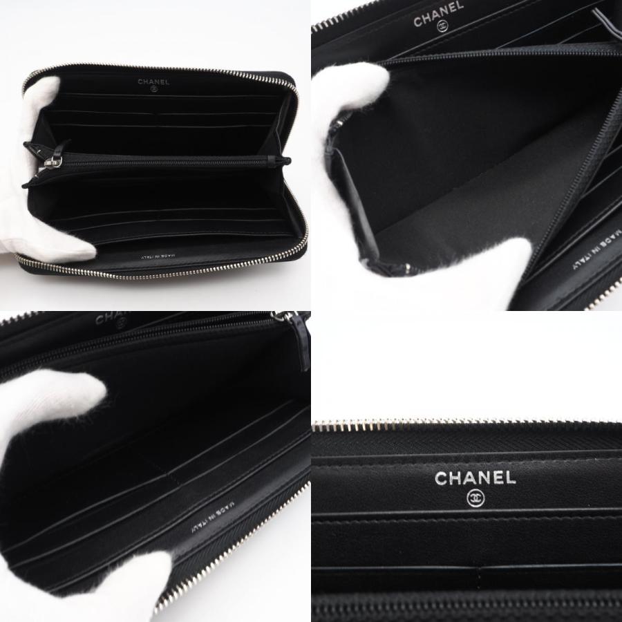 ★3日以内返品可★ 極美品 CHANEL シャネル ラムスキン シェブロン Vステッチ ラウンドファスナー長財布 A50097の画像