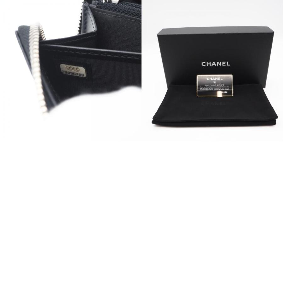 ★3日以内返品可★ 極美品 CHANEL シャネル ラムスキン シェブロン Vステッチ ラウンドファスナー長財布 A50097の画像