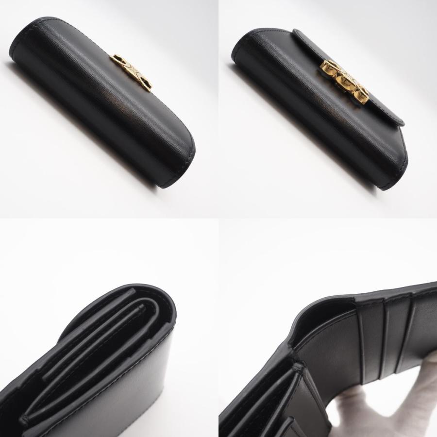 ★3日以内返品可★ 美品 CELINE セリーヌ シャイニーカーフスキン スモール フラップウォレット トリオンフ | CELINE | 07