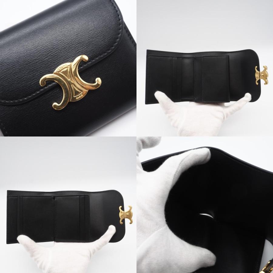 ★3日以内返品可★ 美品 CELINE セリーヌ シャイニーカーフスキン スモール フラップウォレット トリオンフ | CELINE | 08