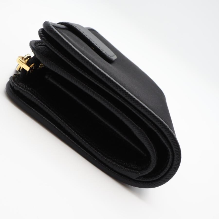 ★3日以内返品可★ 未使用 PRADA プラダ テスート レザー コンパクトウォレット 1ML018 二つ折り財布 ブラック | PRADA | 04