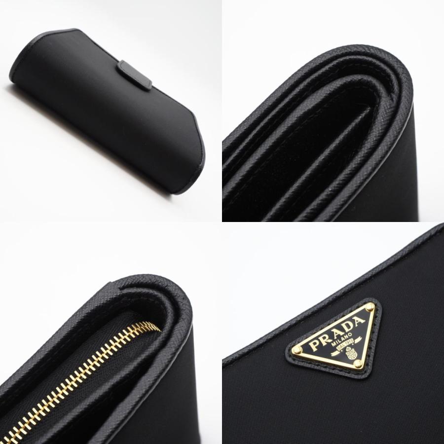 ★3日以内返品可★ 未使用 PRADA プラダ テスート レザー コンパクトウォレット 1ML018 二つ折り財布 ブラック | PRADA | 07