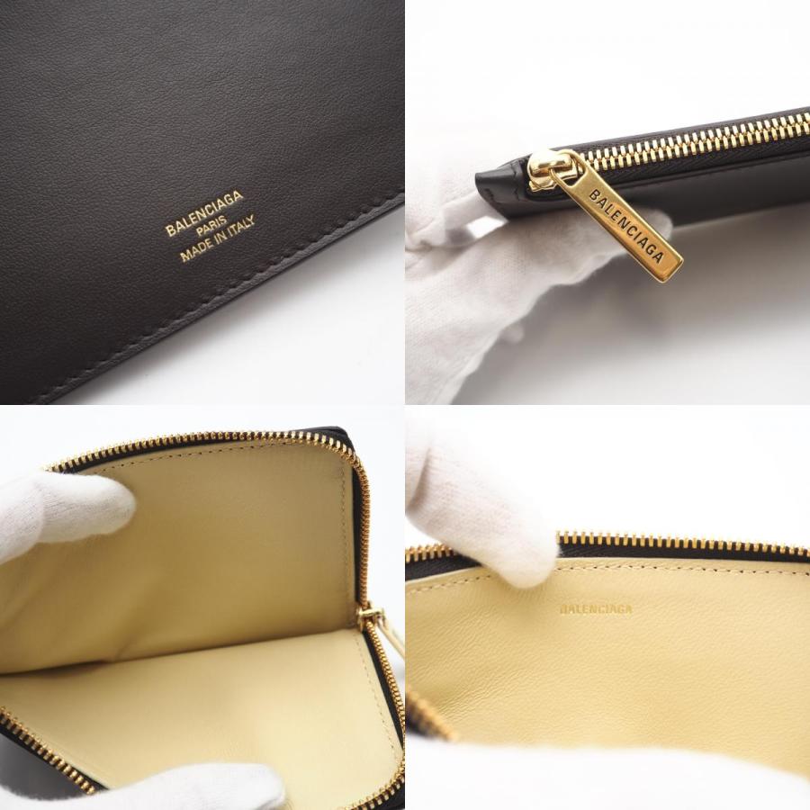 ★3日以内返品可★ 極美品 BALENCIAGA バレンシアガ レザー Ｌ字ファスナーフラグメントケース 736734 ケース ブラウン イエロー カーフレザー メンズ BALENCIAGA（バレンシアガ） ☆3日以内返品可☆ 極美品 レザー L字