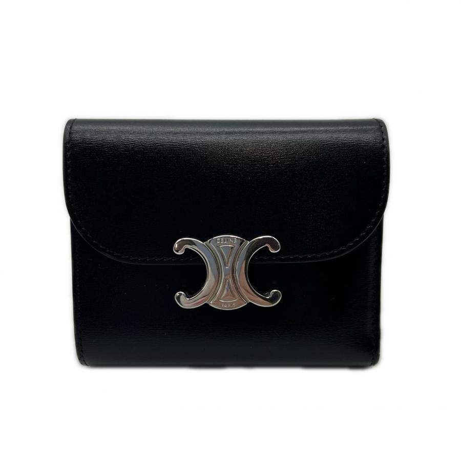 ★3日以内返品可★  CELINE セリーヌ カーフスキン スモール フラップウォレット トリオンフ / シャイニーカーフスキン | CELINE | 01