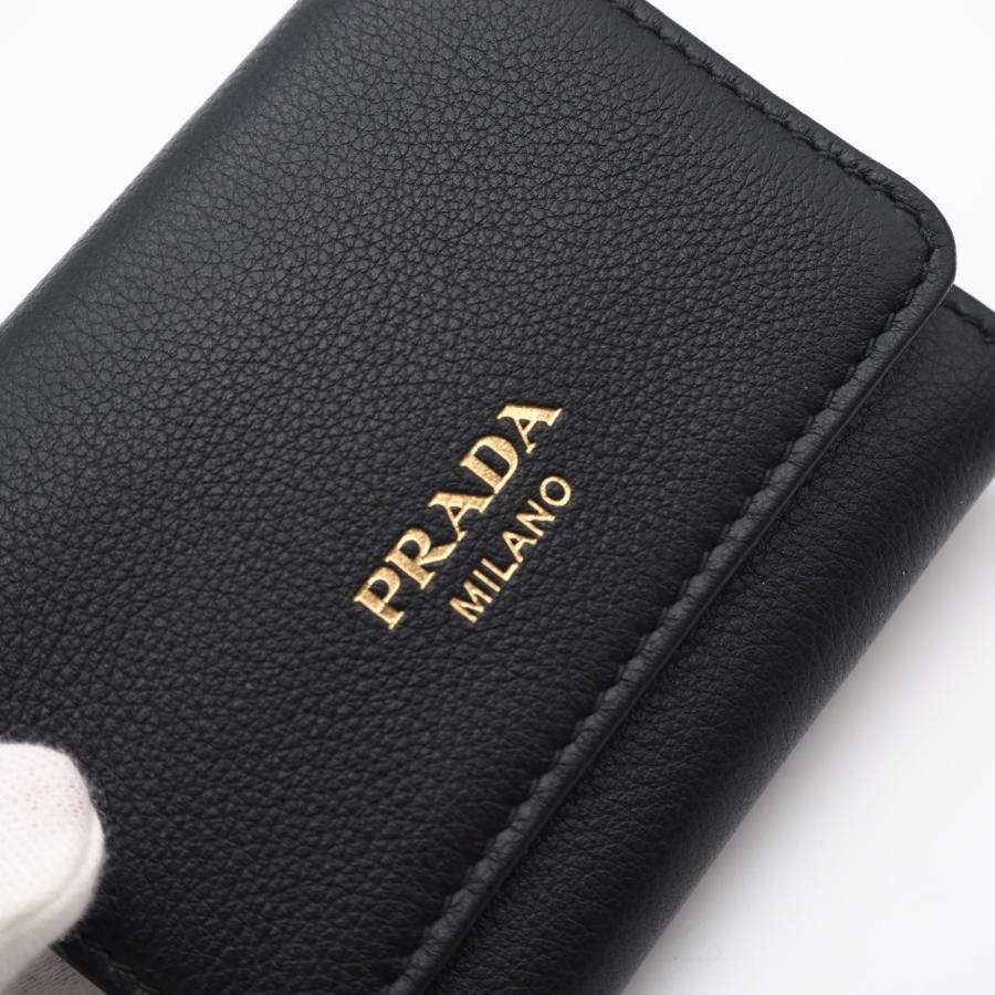 ★3日以内返品可★ 極美品 PRADA プラダ ポルタ ピッコロ パッティーナ ソフトレザー プリントロゴ コンパクトウォレット | PRADA | 04