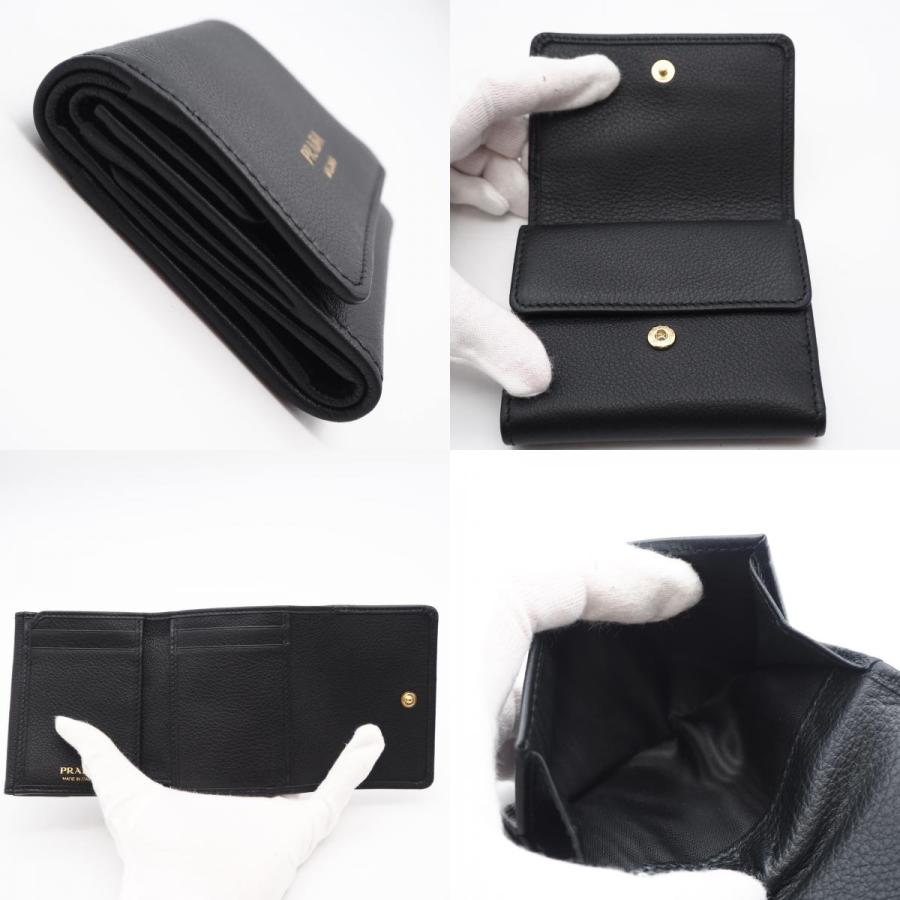 ★3日以内返品可★ 極美品 PRADA プラダ ポルタ ピッコロ パッティーナ ソフトレザー プリントロゴ コンパクトウォレット | PRADA | 08