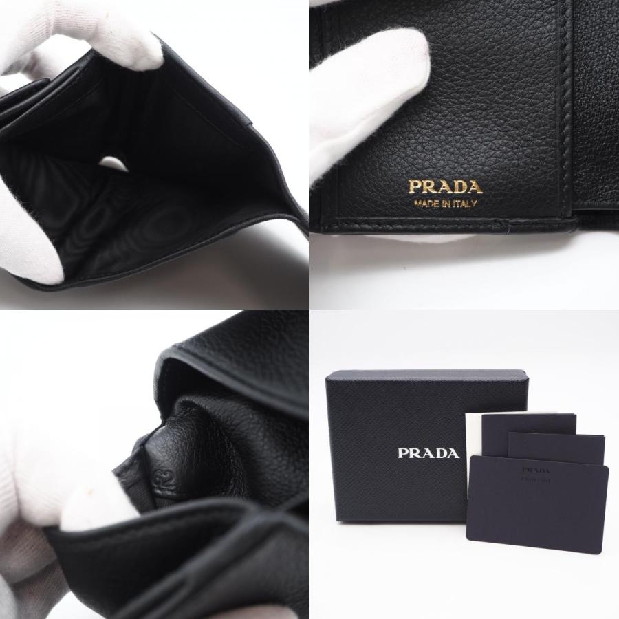 ★3日以内返品可★ 極美品 PRADA プラダ ポルタ ピッコロ パッティーナ ソフトレザー プリントロゴ コンパクトウォレット | PRADA | 09