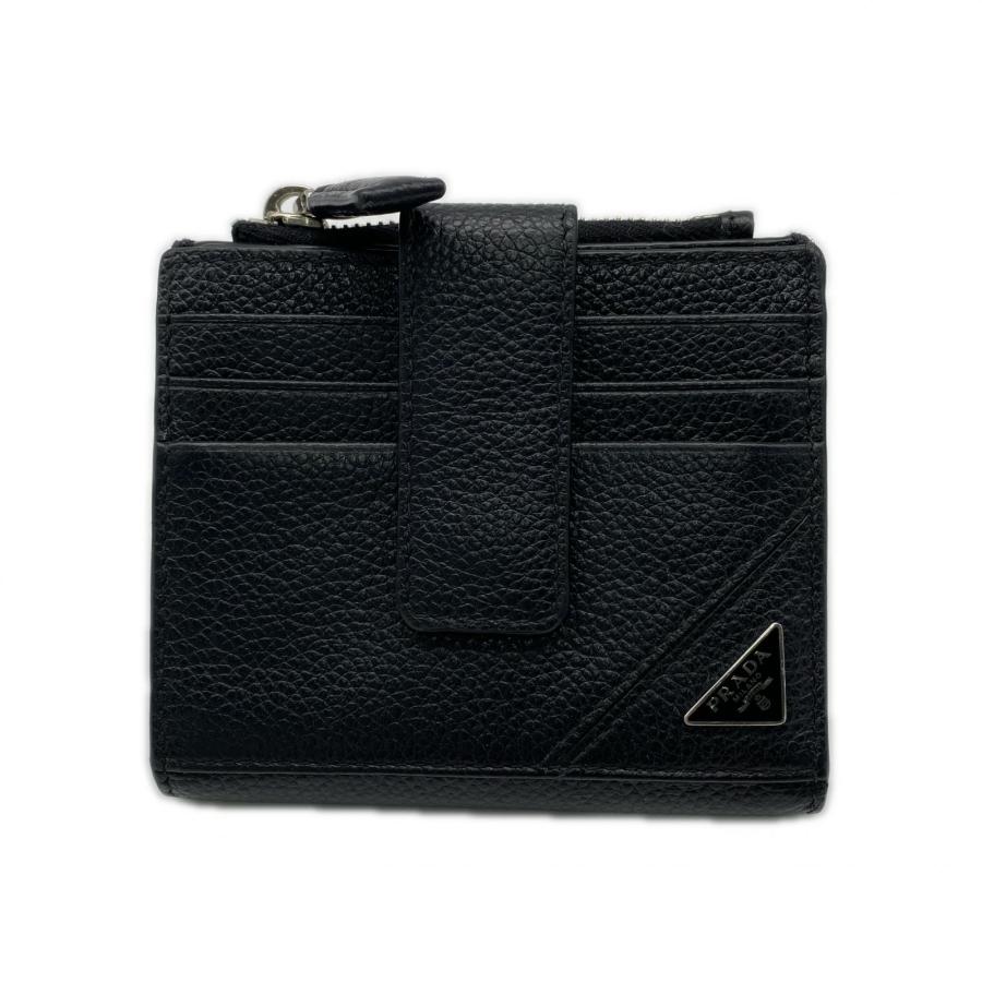 ★3日以内返品可★  PRADA プラダ ヴィッテロ マイクログレイン コンパクトウォレット 2MC066 二つ折り財布 | PRADA | 01