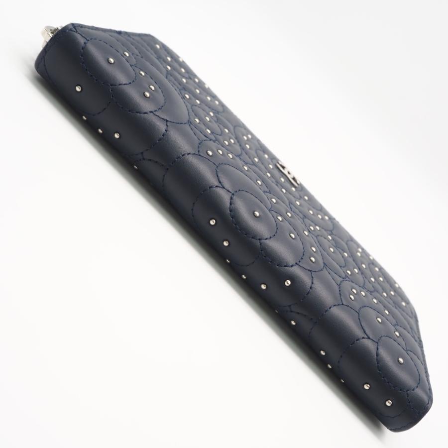 ★3日以内返品可★ 極美品 CHANEL シャネル カメリア ラウンドファスナー長財布 A82281 長財布 ネイビーの画像