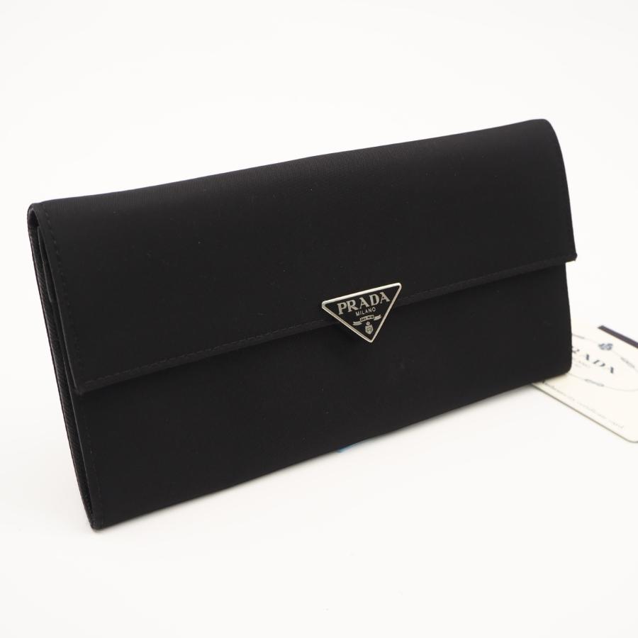 ★3日以内返品可★ 美品 PRADA プラダ テスート トライアングルロゴ ロングウォレット 1M1037 長財布 ブラック ナイロン サフィアーノ メンズ PRADA（プラダ） ☆3日以内返品可☆ 美品 テスート トライアングルロゴ