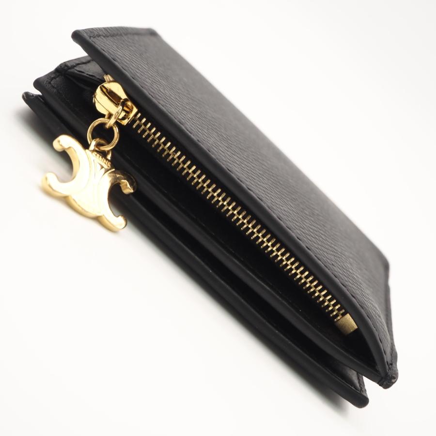 ★3日以内返品可★ 美品 CELINE セリーヌ グレインドカーフスキン コンパクトウォレット トリオンフ チャーム | CELINE | 04