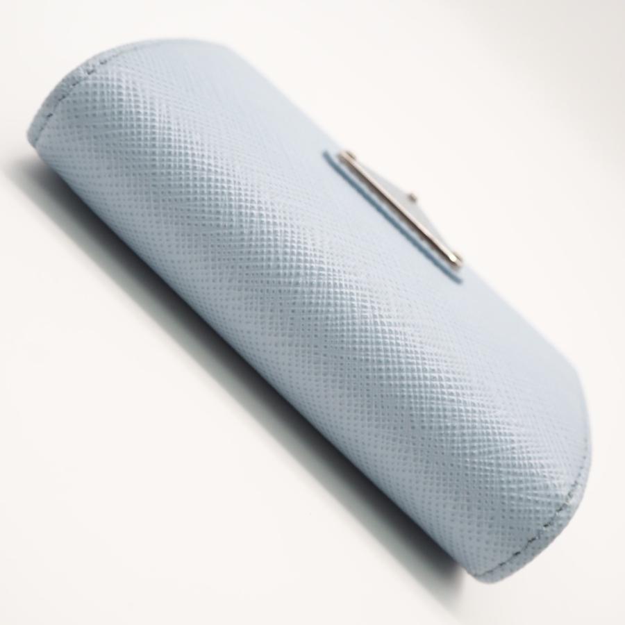 ★3日以内返品可★ 美品 PRADA プラダ サフィアーノ トライアングル 財布 ペールブルー 1MH043 三つ折り財布 | PRADA | 05