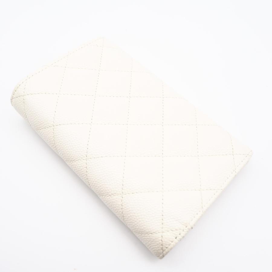★3日以内返品可★ 美品 CHANEL シャネル マットラッセ ミディアムウォレット AP3051 三つ折り財布 ホワイト | CHANEL | 02