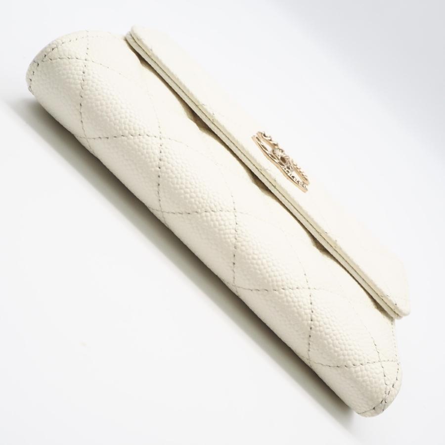 ★3日以内返品可★ 美品 CHANEL シャネル マットラッセ ミディアムウォレット AP3051 三つ折り財布 ホワイト | CHANEL | 06